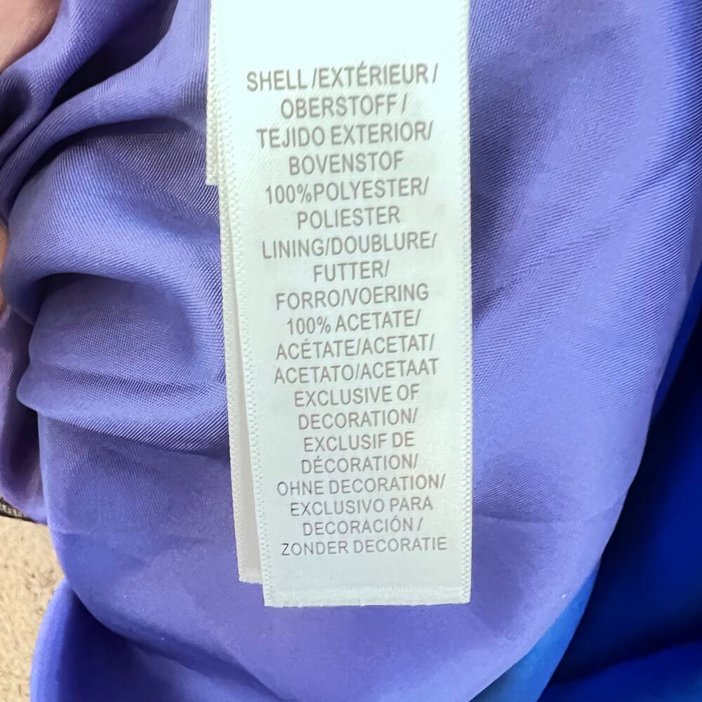 ADRIANNA PAPELL ARCADIA SLEEVELESS HIGH LOW BALL GOWN YVES BLUE SIZE 8 NWT - Picture 13 of 15